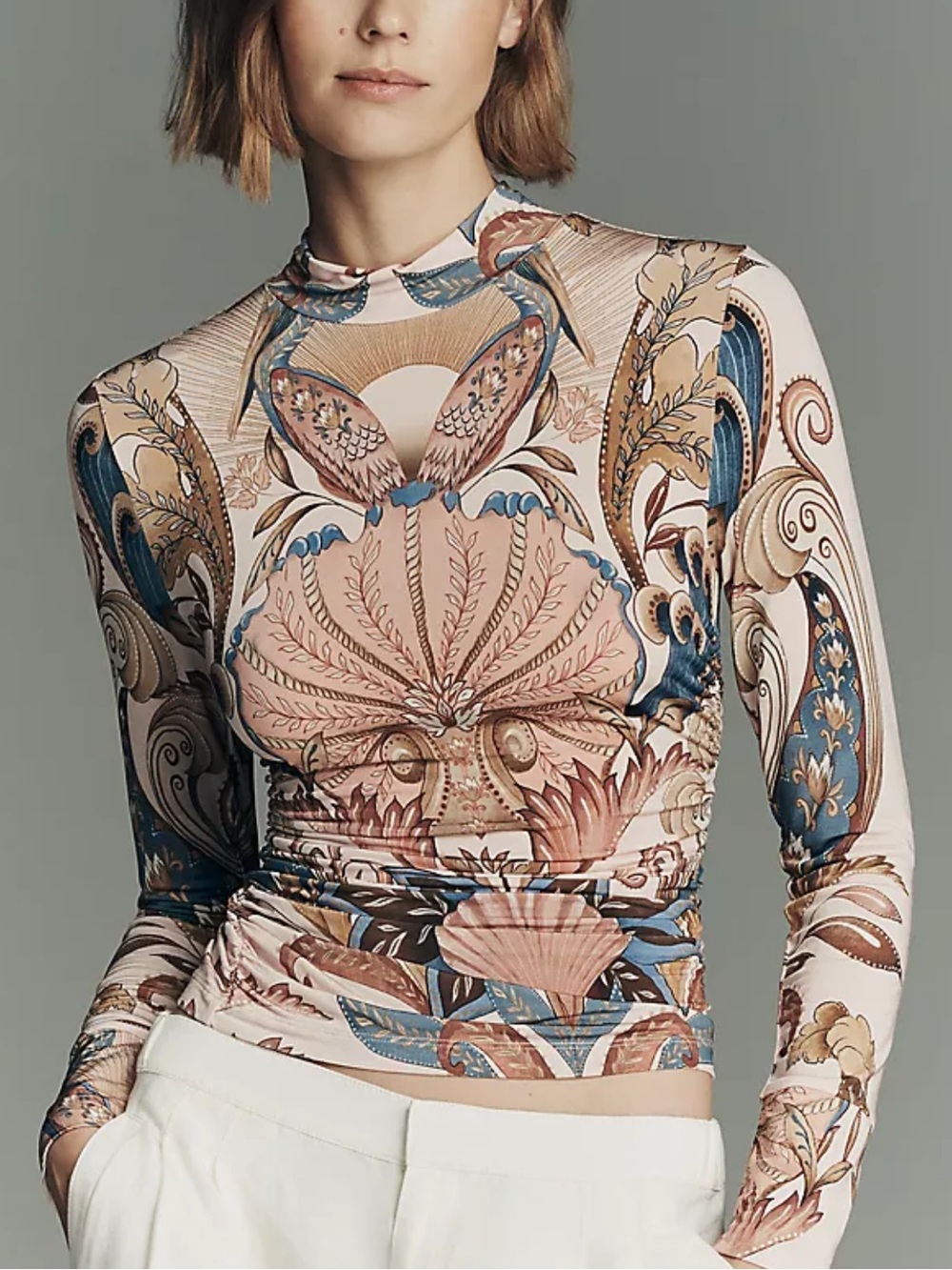 Farm Rio Sea Garden Long-Sleeve Top